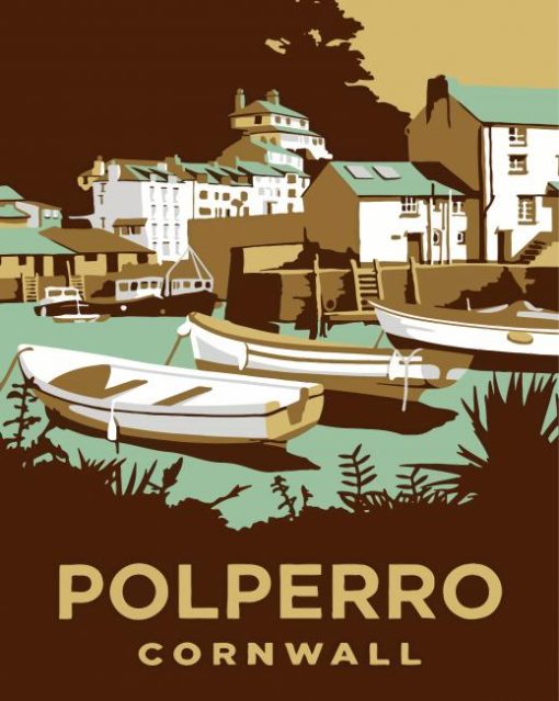 Polperro Cornwall Poster paint by number