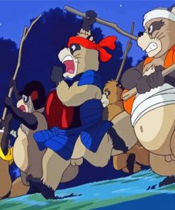 Pom Poko Characters Running paint by number