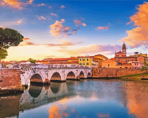 Ponte Di Tiberio Rimini paint by number