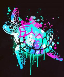 Pop Art Turtle Splatter paint by number