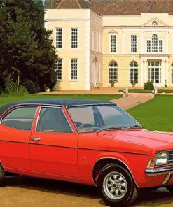 Red Ford Cortina Car paint by number