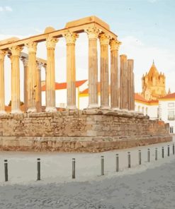 Roman Temple Of Evora Alentejo paint by number