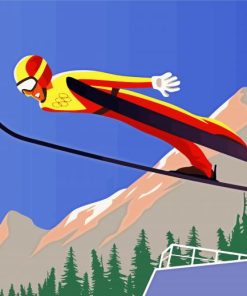 Ski Jump Art paint by number