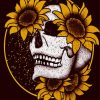 Skull Sunflower paint by number