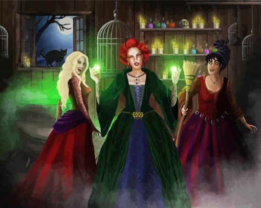 The Sanderson Sisters Witches paint by number