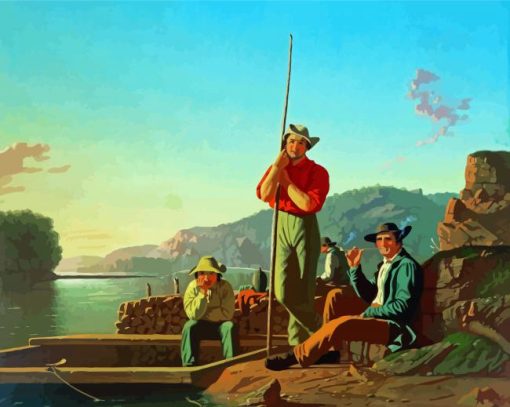 The Wood Boat By George Caleb Bingham paint by number