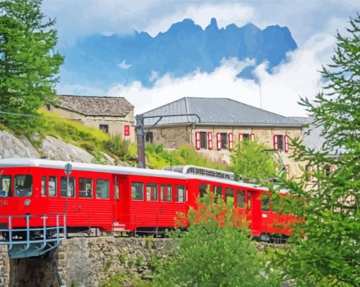 Train Du Montenvers Mer De Glace Chamonix paint by number