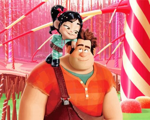 Vanellope And Ralph From Wreck It Ralph paint by number