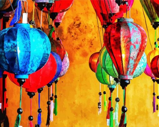 Vietnamese Lanterns Art paint by number