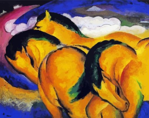 Yellow Horses By Franz Marc paint by number