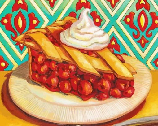 Aesthetic Cherry Pie Food Paint by number