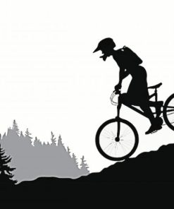 Aesthetic Mountain Bike Illustration paint by number