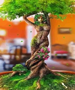 Beautiful Woman Tree paint by number