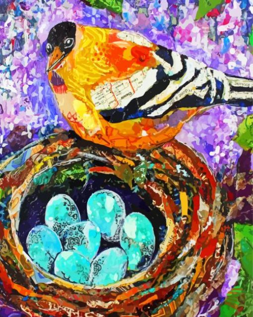 Bird Collage Art paint by number