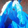 Blue Impressionist Horse paint by number