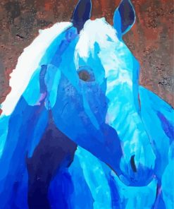 Blue Impressionist Horse paint by number