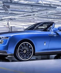 Blue Roll Royce Car paint by number