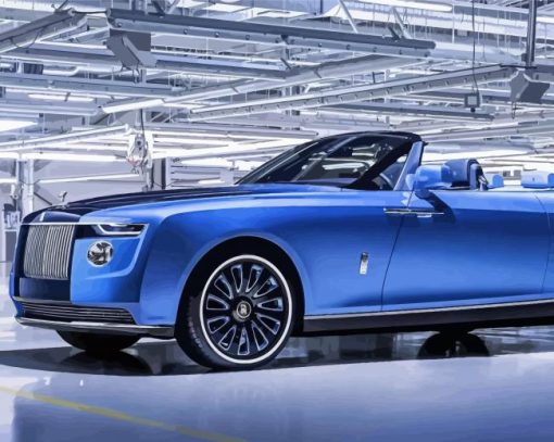 Blue Roll Royce Car paint by number