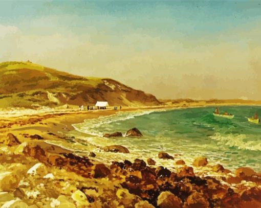 Coastal Scene Albert Bierstadt paint by number