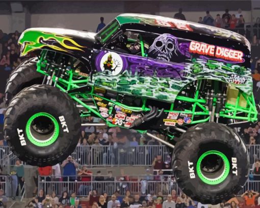 Cool Grave Digger paint by number