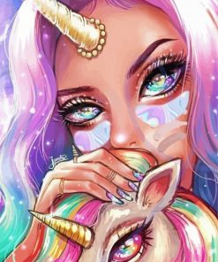 Cute Unicorn Girls paint by number