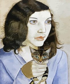 Girl With A Kitten By Lucian Freud paint by number