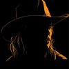 Girl With Cowboy Hat Silhouette paint by number