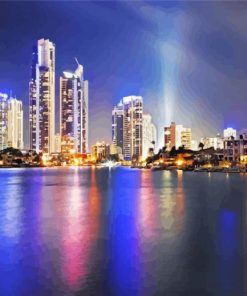 Gold Coast At Night paint by number