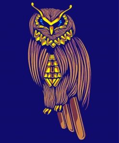 Golden Owl Bird Paint by number