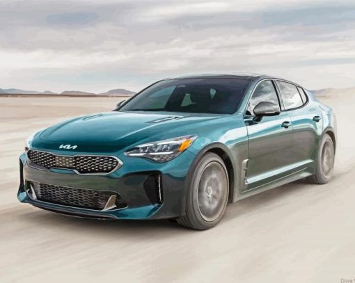 Green Kia Stinger paint by number