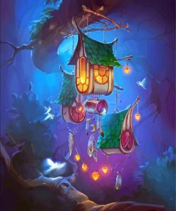 Hanging Fairy Houses paint by number