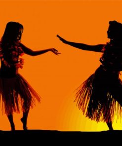 Hawaiian Hula Ladies Silhouette paint by number