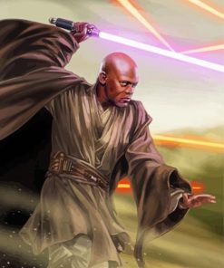 Mace Windu Star Wars paint by number