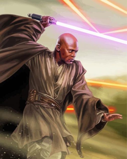 Mace Windu Star Wars paint by number