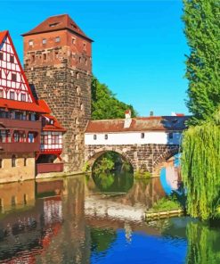 Nuremberg Bridge paint by number