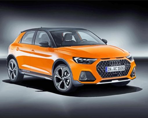 Orange Car Audi A1 paint by number