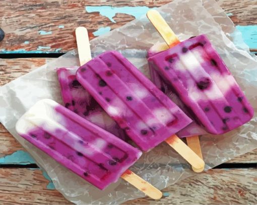 Purple Ice Lollipops paint by number