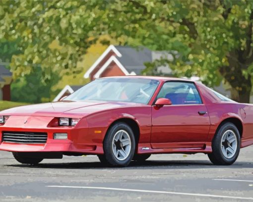 Red 1991 Camaro Paint by number