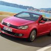 Red Vw Cabriolet paint by number