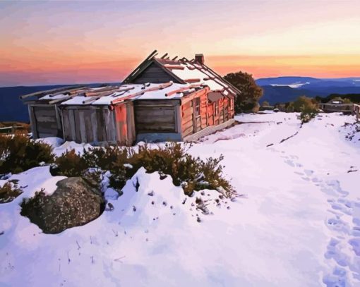 Snow In Craigs Hut Australia paint by number