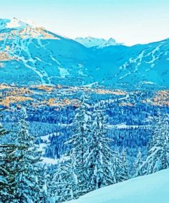 Snowy Mountains Whistler paint by number