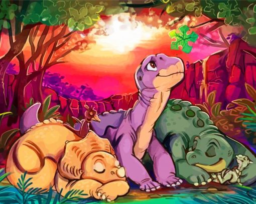 The Land Before Time Characters Art paint by number