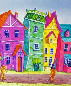 Whimsical Houses paint by number