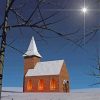 Winter Church paint by number