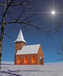 Winter Church paint by number