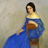 Woman With Blue Dress Art paint by number