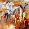 Abstract Violinist And Pianist paint by number