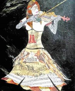 Abstract Violinist paint by number