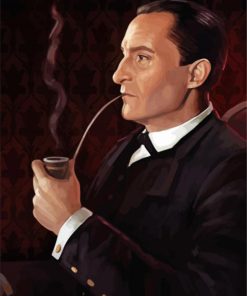 Actor Jeremy Brett paint by number