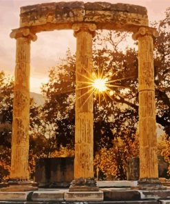 Ancient Olympia Greece At Sunset paint by number